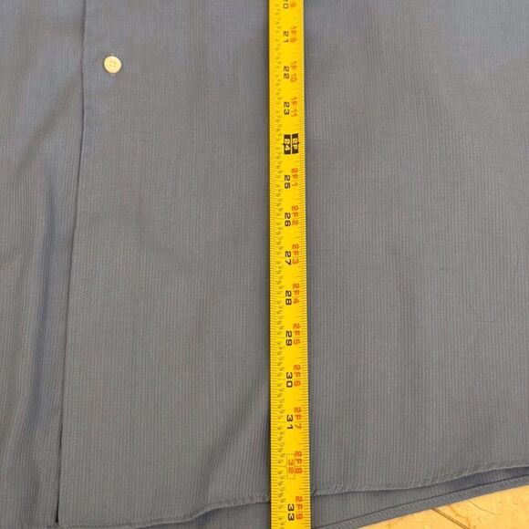 Conte di Milano Shirt Mens 17 1/2 Blue Button Up S/Sleeve Business Casual XXL - Picture 9 of 11